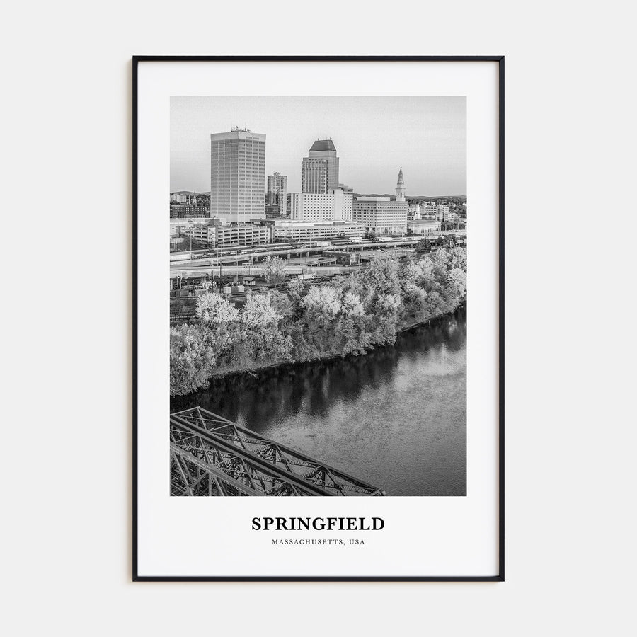 Springfield, Massachusetts Portrait B&W Poster
