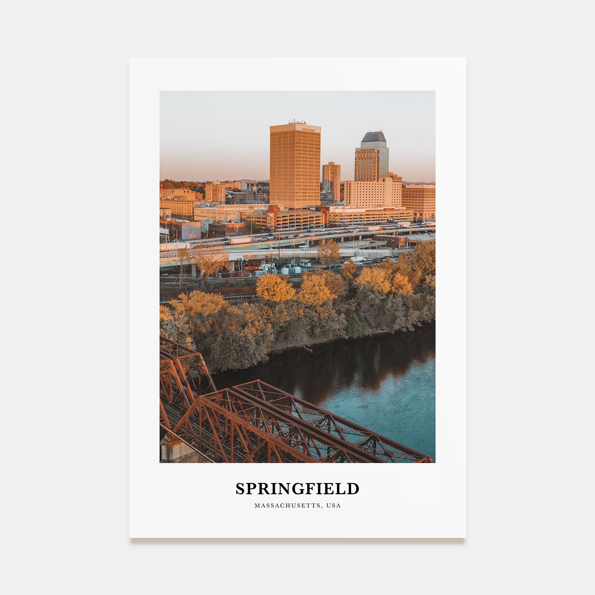 Springfield, Massachusetts Portrait Color Poster