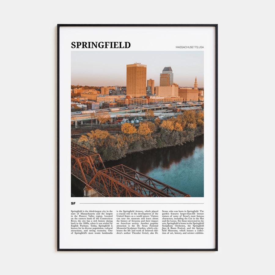 Springfield, Massachusetts Travel Color Poster