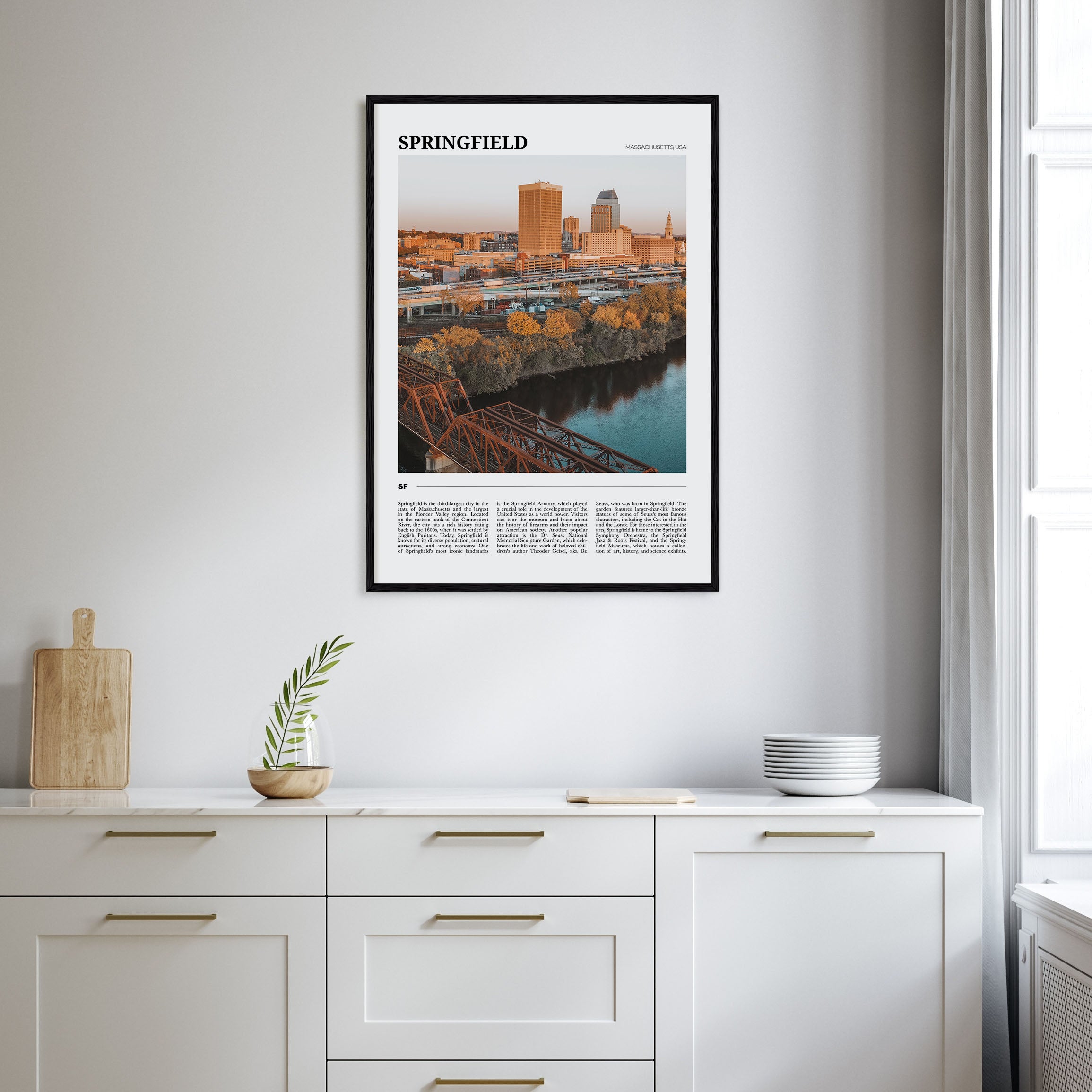 Springfield, Massachusetts Travel Color Poster