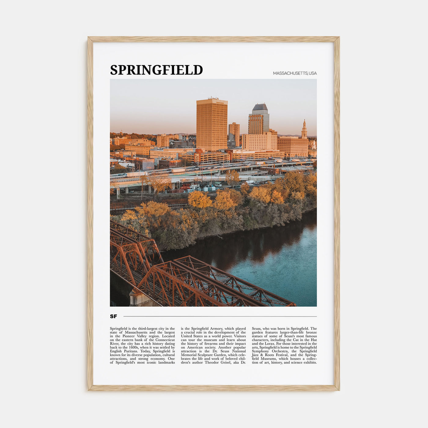 Springfield, Massachusetts Travel Color Poster