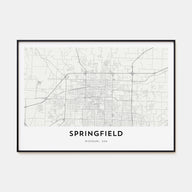 Springfield, Missouri Map Landscape Poster