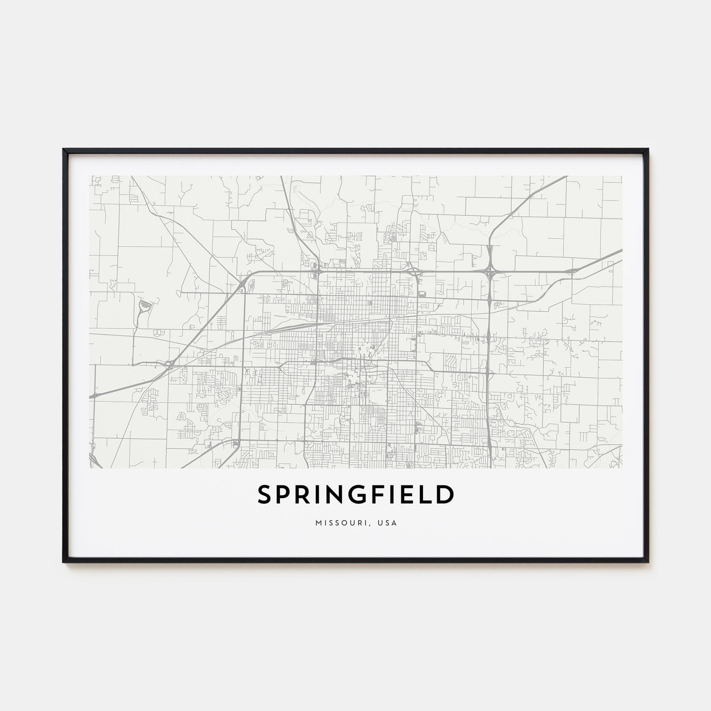 Springfield, Missouri Map Landscape Poster