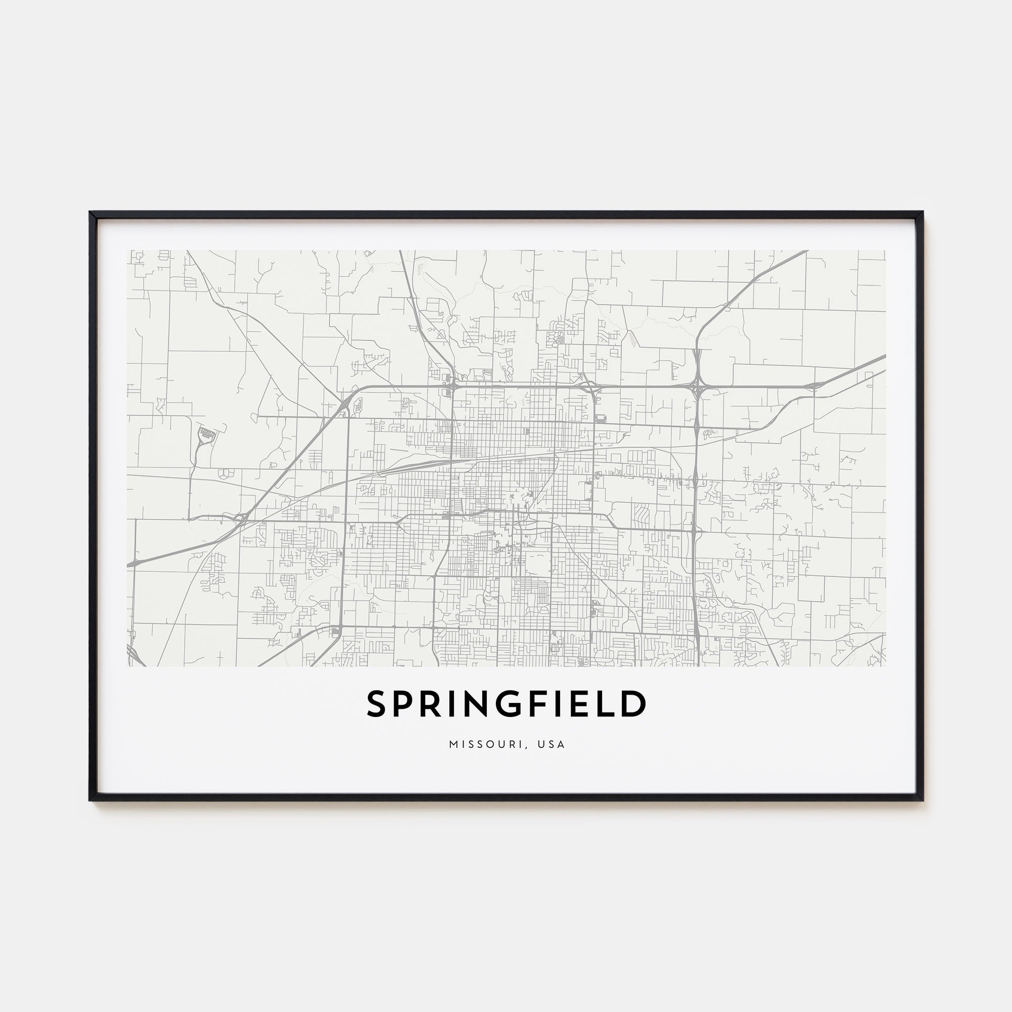 Springfield, Missouri Map Landscape Poster