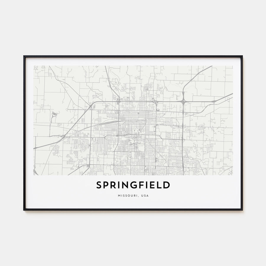 Springfield, Missouri Map Landscape Poster