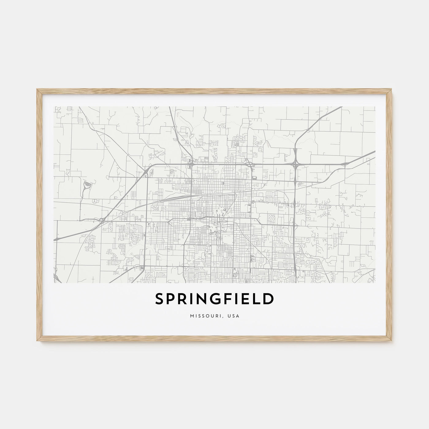 Springfield, Missouri Map Landscape Poster