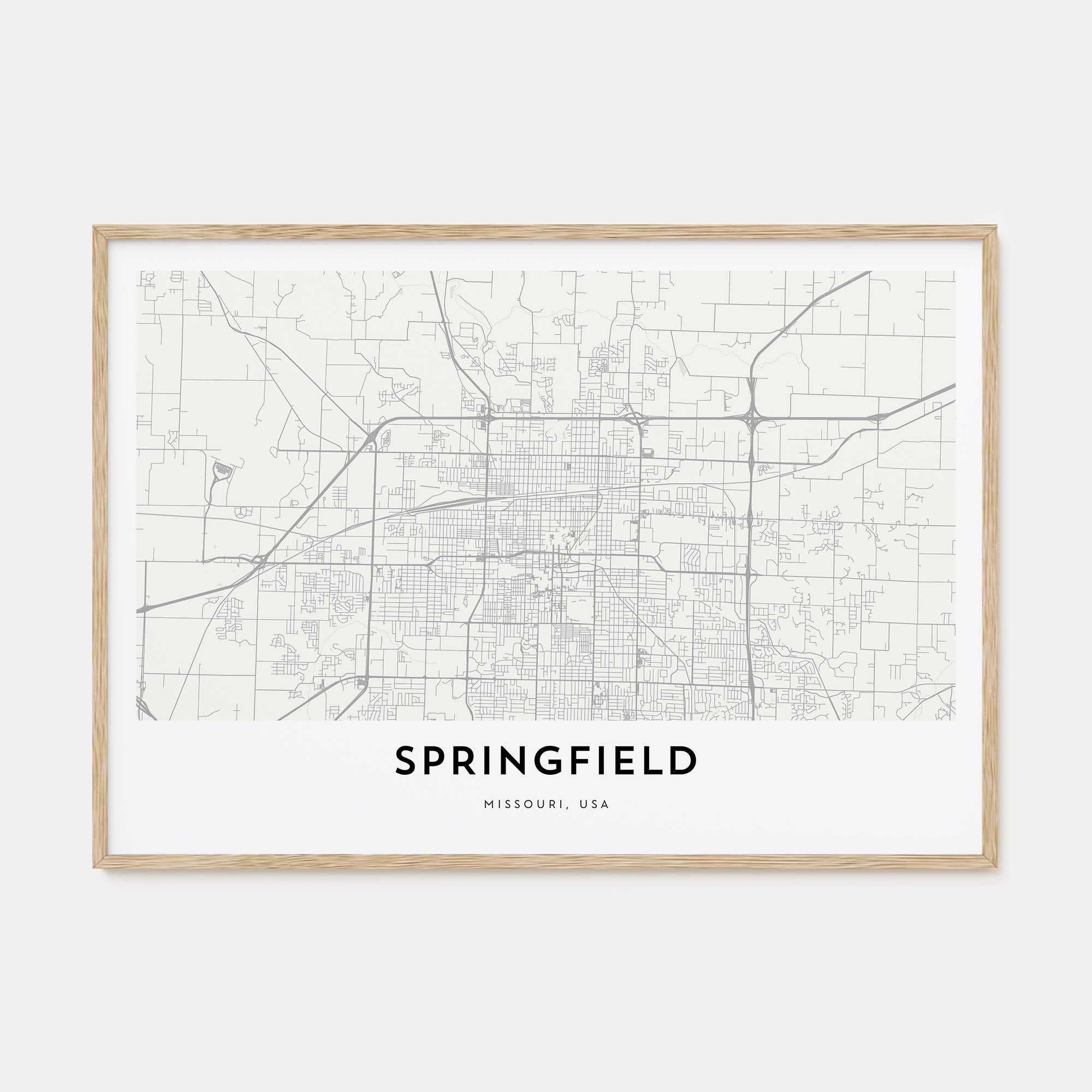 Springfield, Missouri Map Landscape Poster