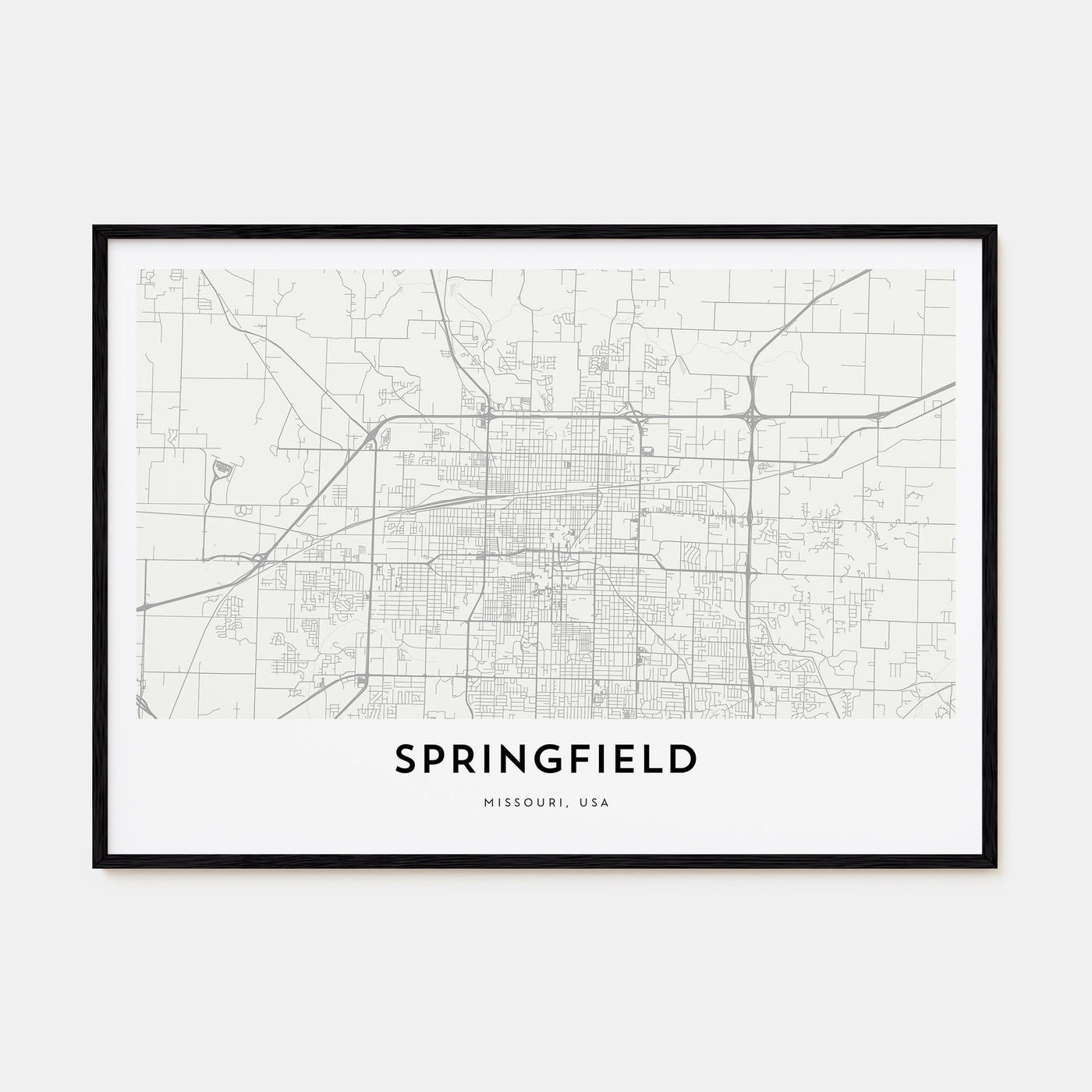 Springfield, Missouri Map Landscape Poster