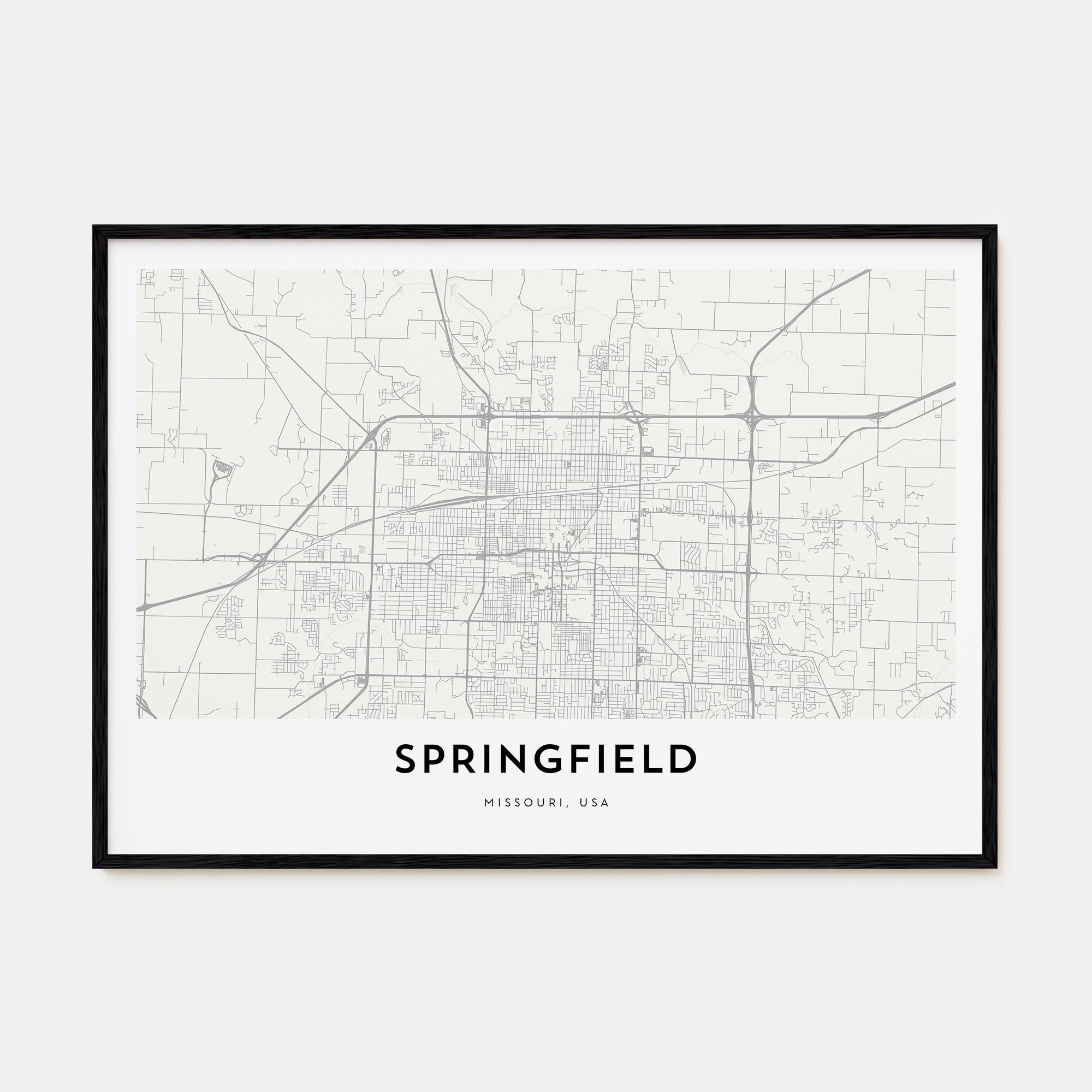 Springfield, Missouri Map Landscape Poster