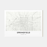 Springfield, Missouri Map Landscape Poster