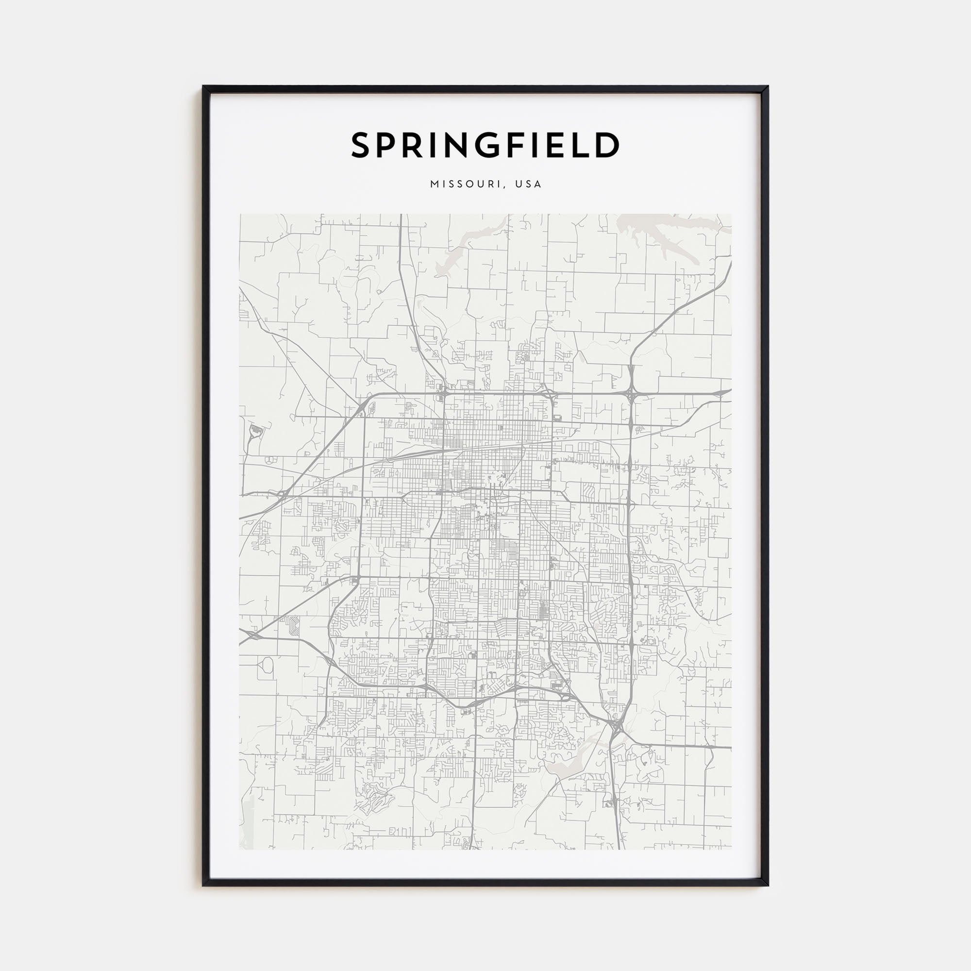 Springfield, Missouri Map Portrait Poster