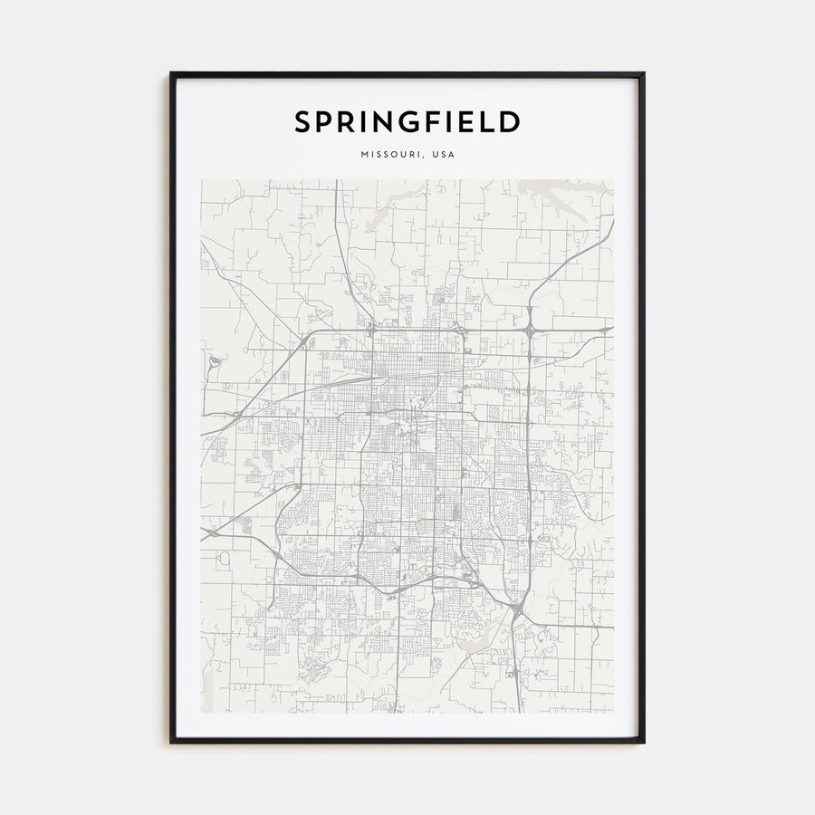 Springfield, Missouri Map Portrait Poster