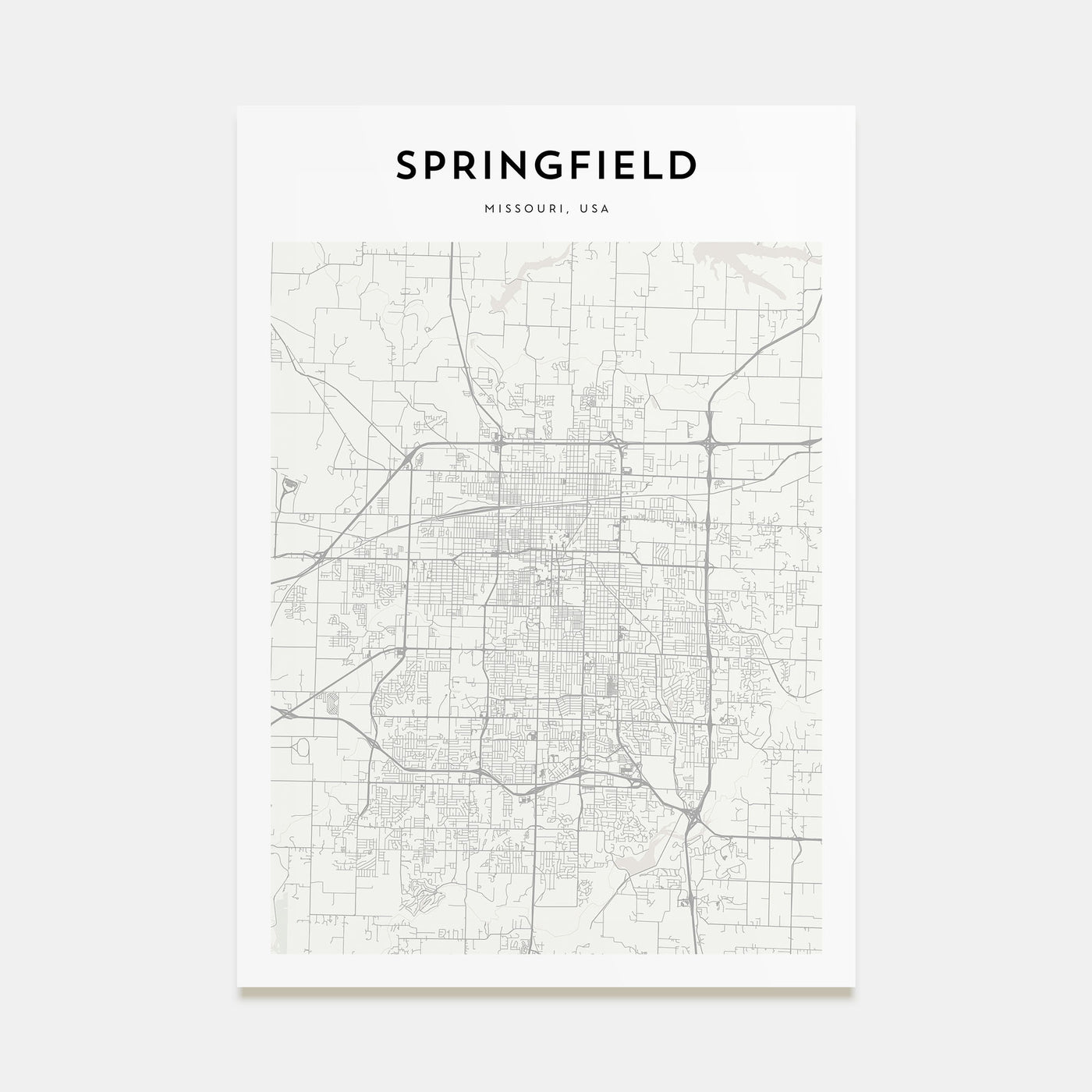 Springfield, Missouri Map Portrait Poster
