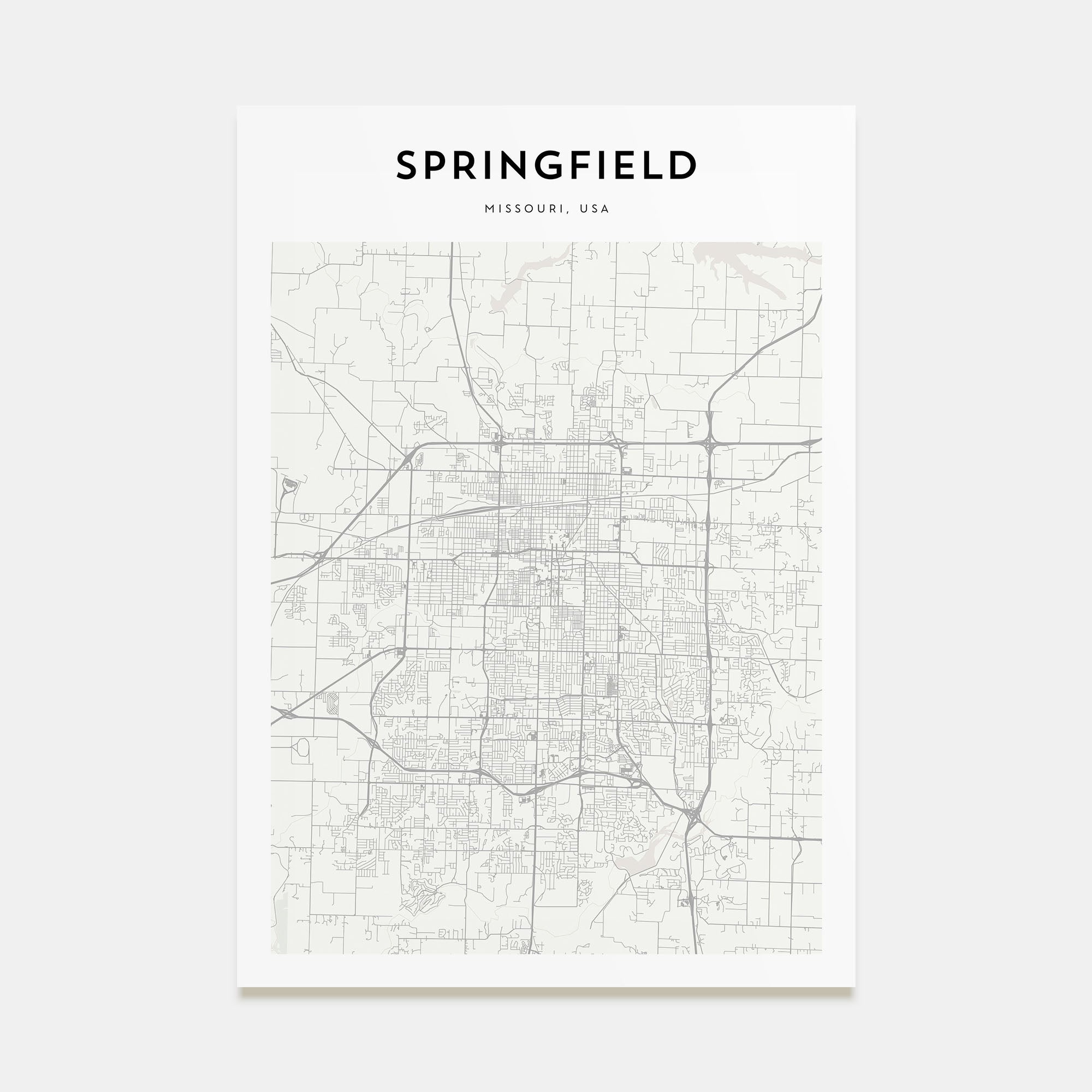 Springfield, Missouri Map Portrait Poster
