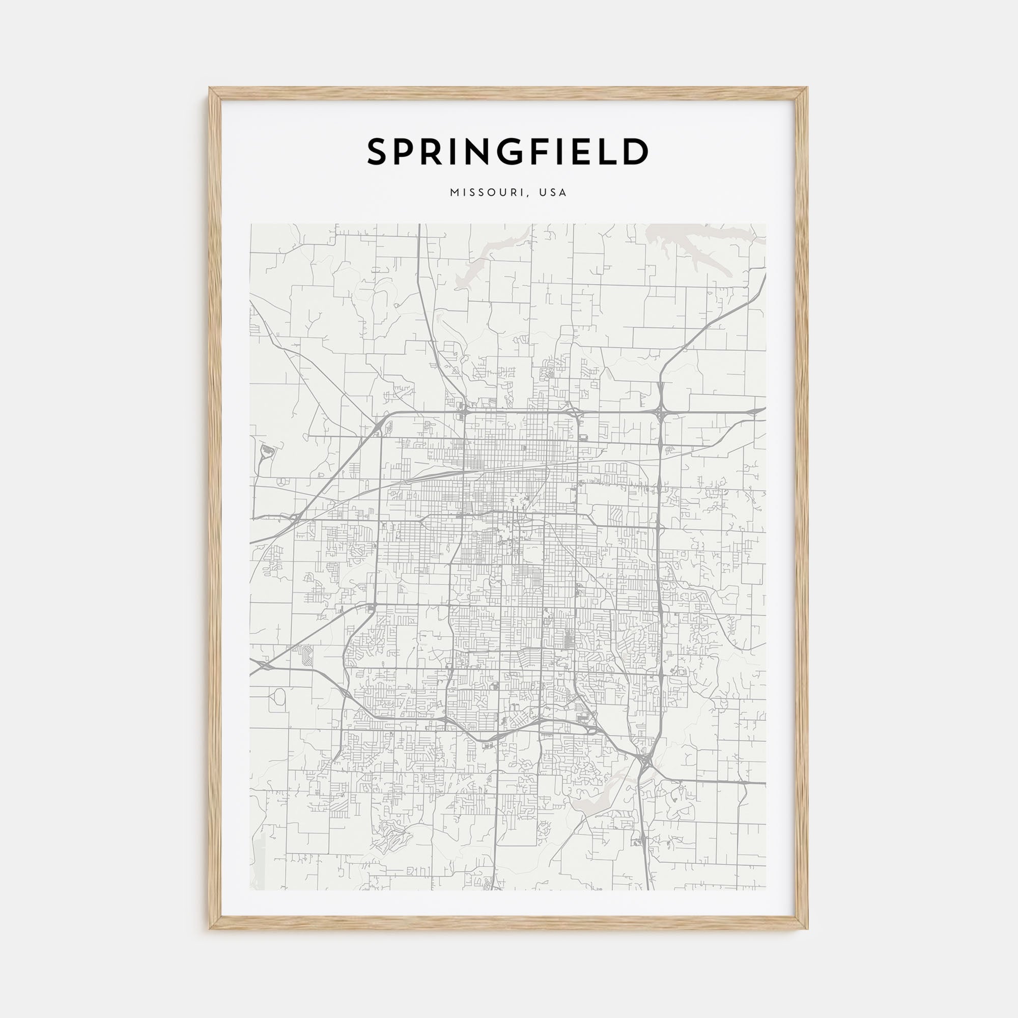 Springfield, Missouri Map Portrait Poster