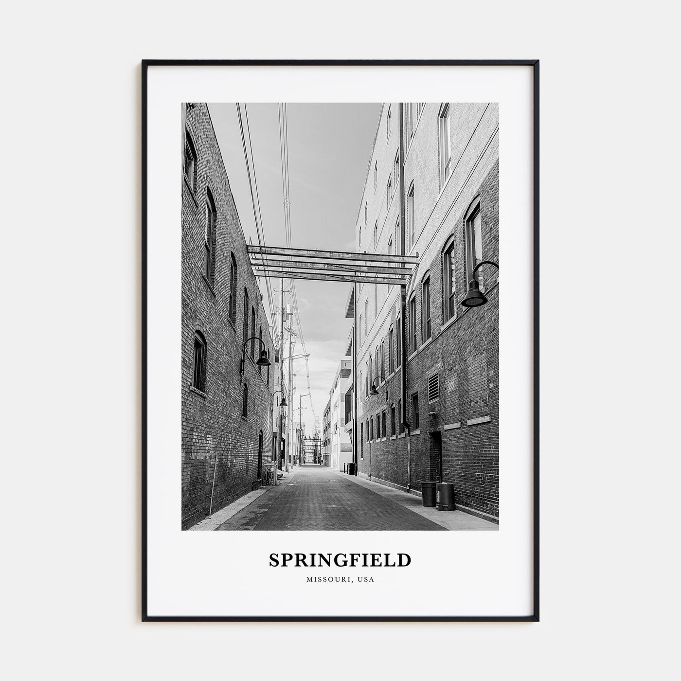 Springfield, Missouri Portrait B&W Poster