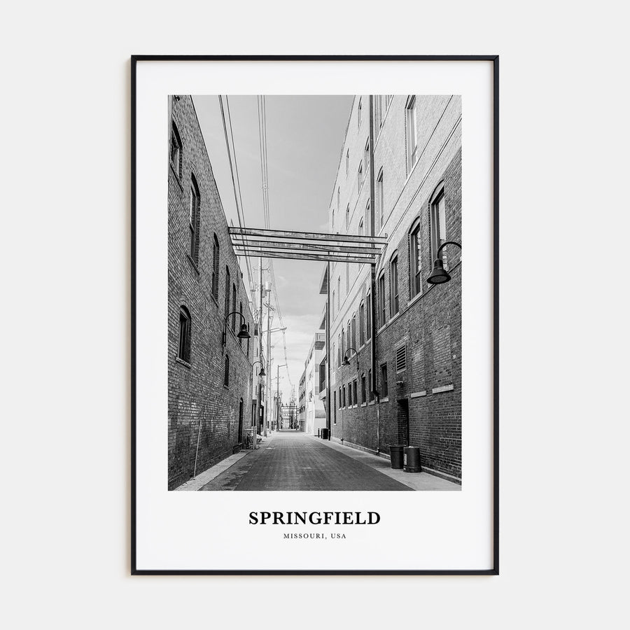 Springfield, Missouri Portrait B&W Poster