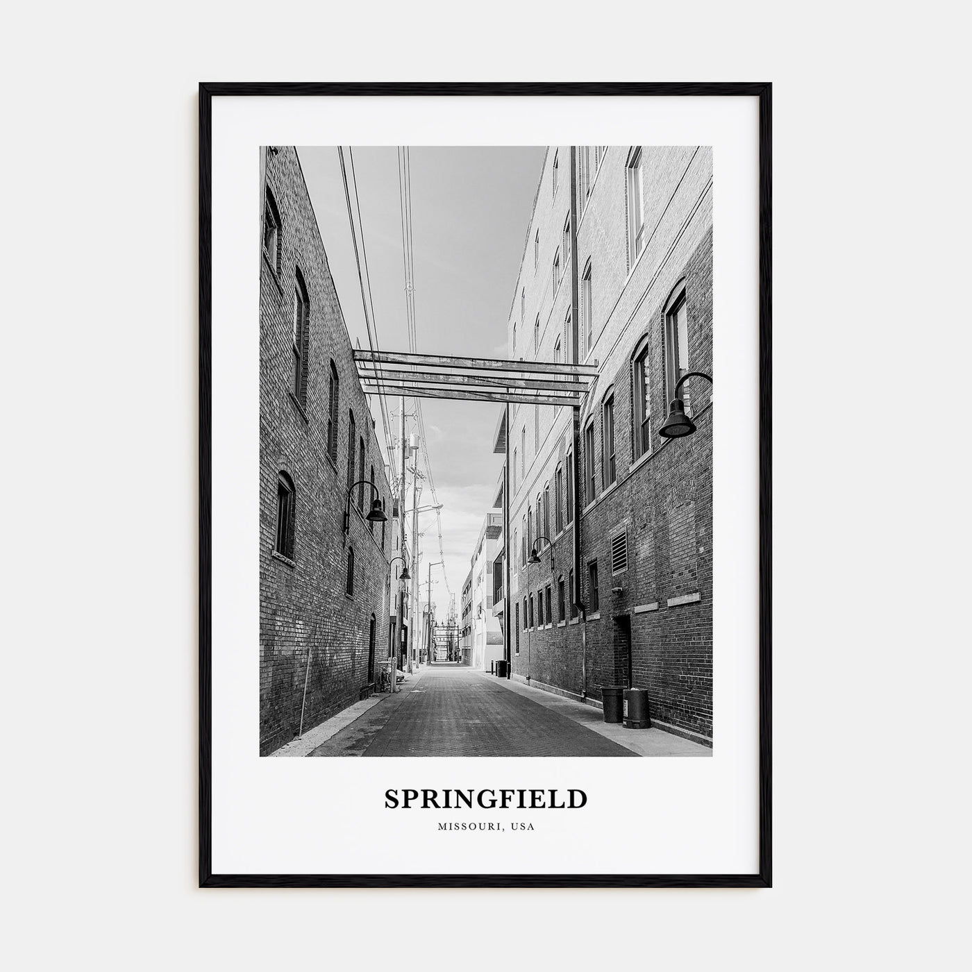 Springfield, Missouri Portrait B&W Poster