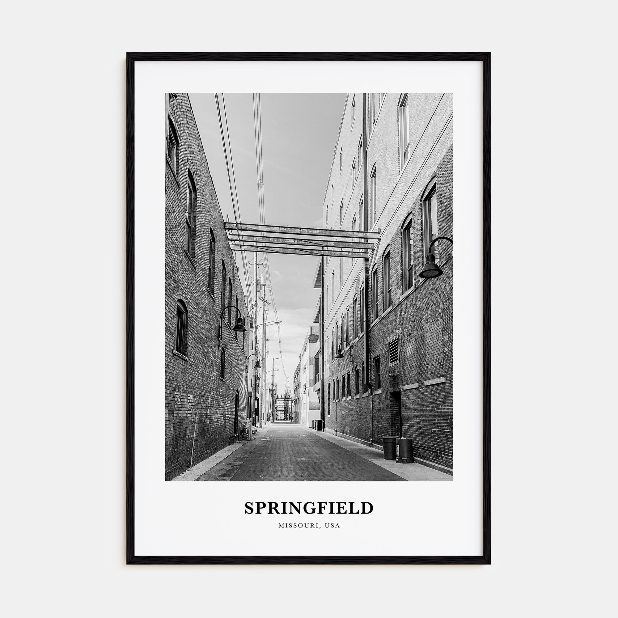 Springfield, Missouri Portrait B&W Poster