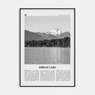 Sproat Lake Travel B&W Poster