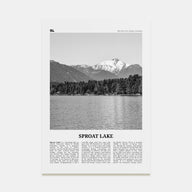 Sproat Lake Travel B&W Poster