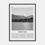 Sproat Lake Travel B&W Poster