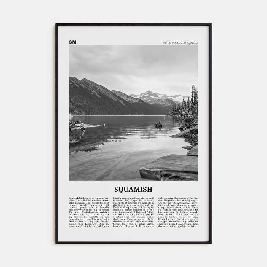 Squamish Travel B&W Poster
