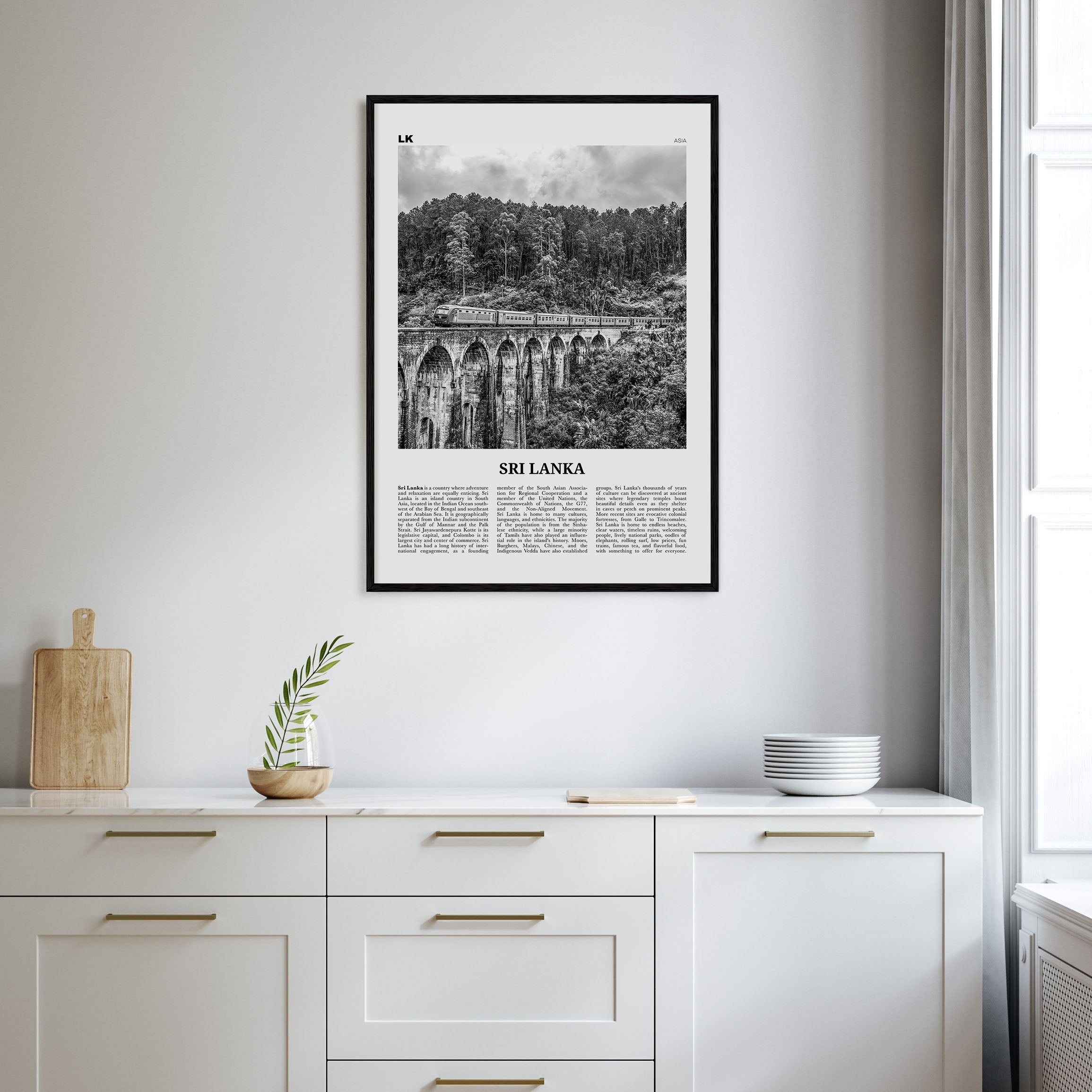 Sri Lanka Travel B&W Poster