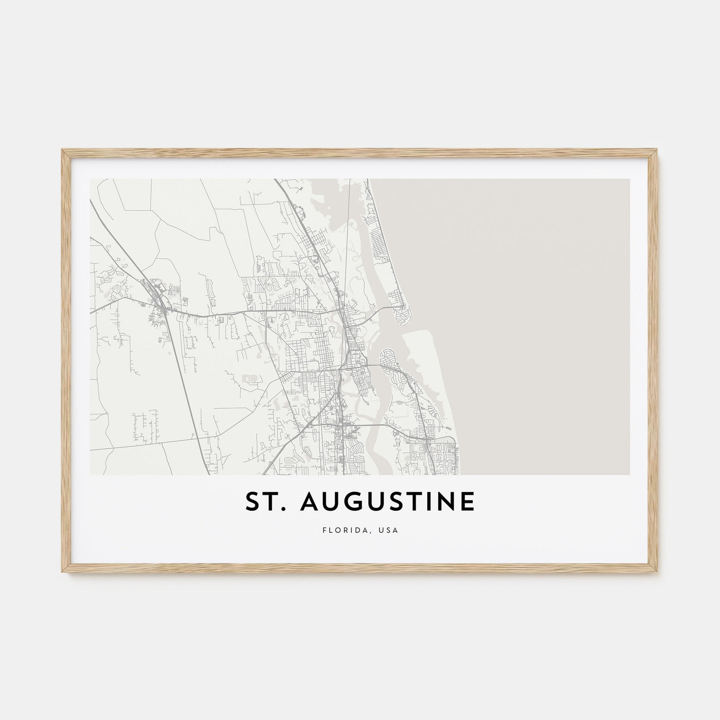 St. Augustine Map Landscape Poster
