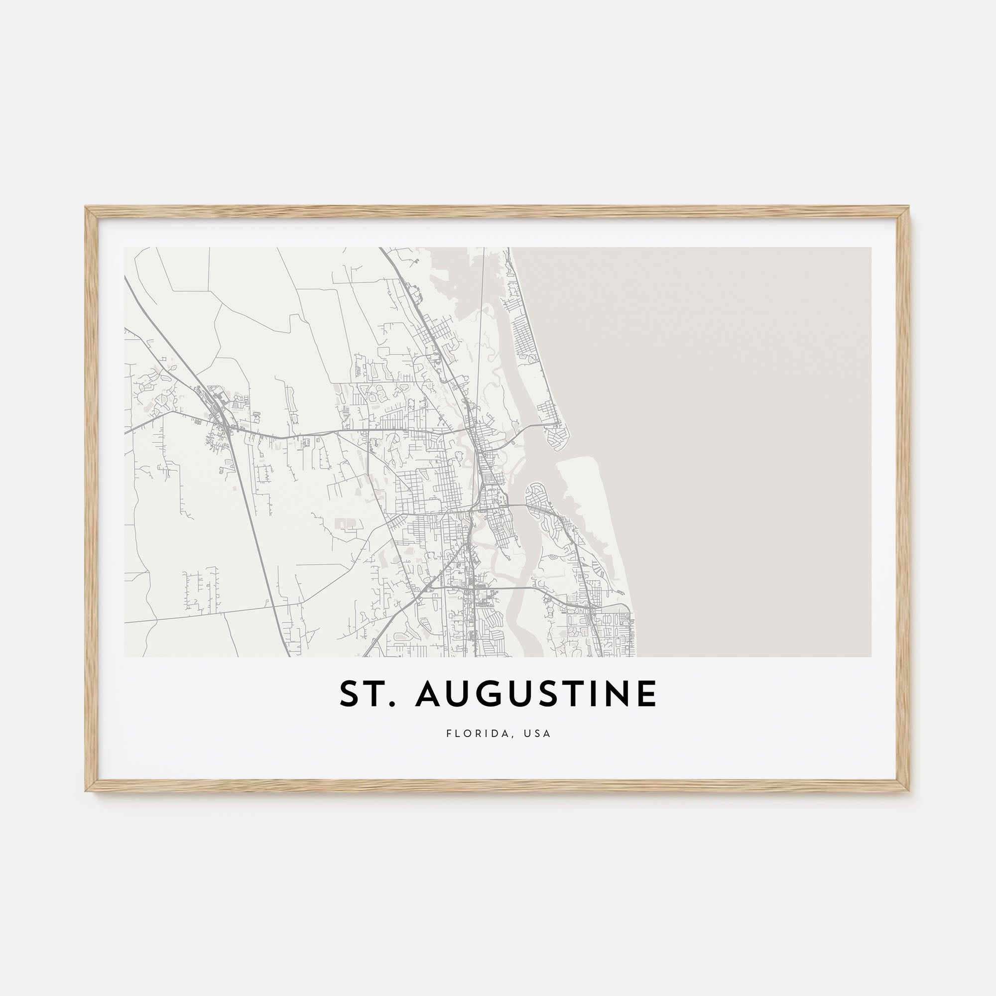 St. Augustine Map Landscape Poster