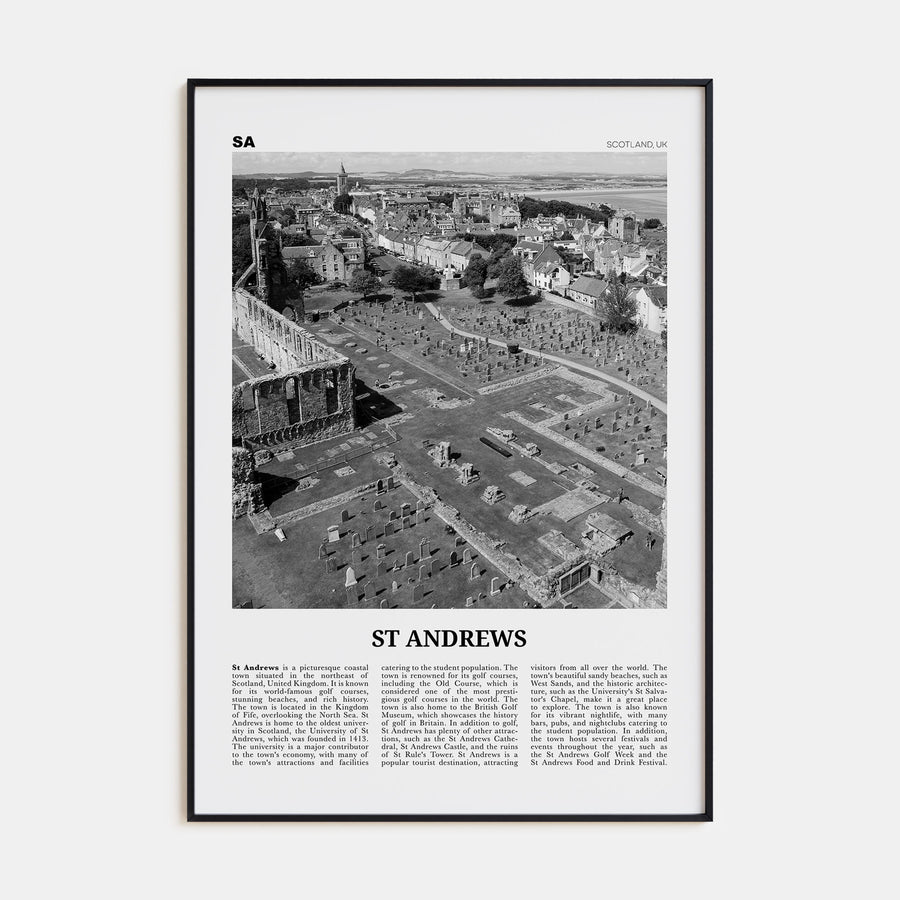 St. Andrews Travel B&W Poster