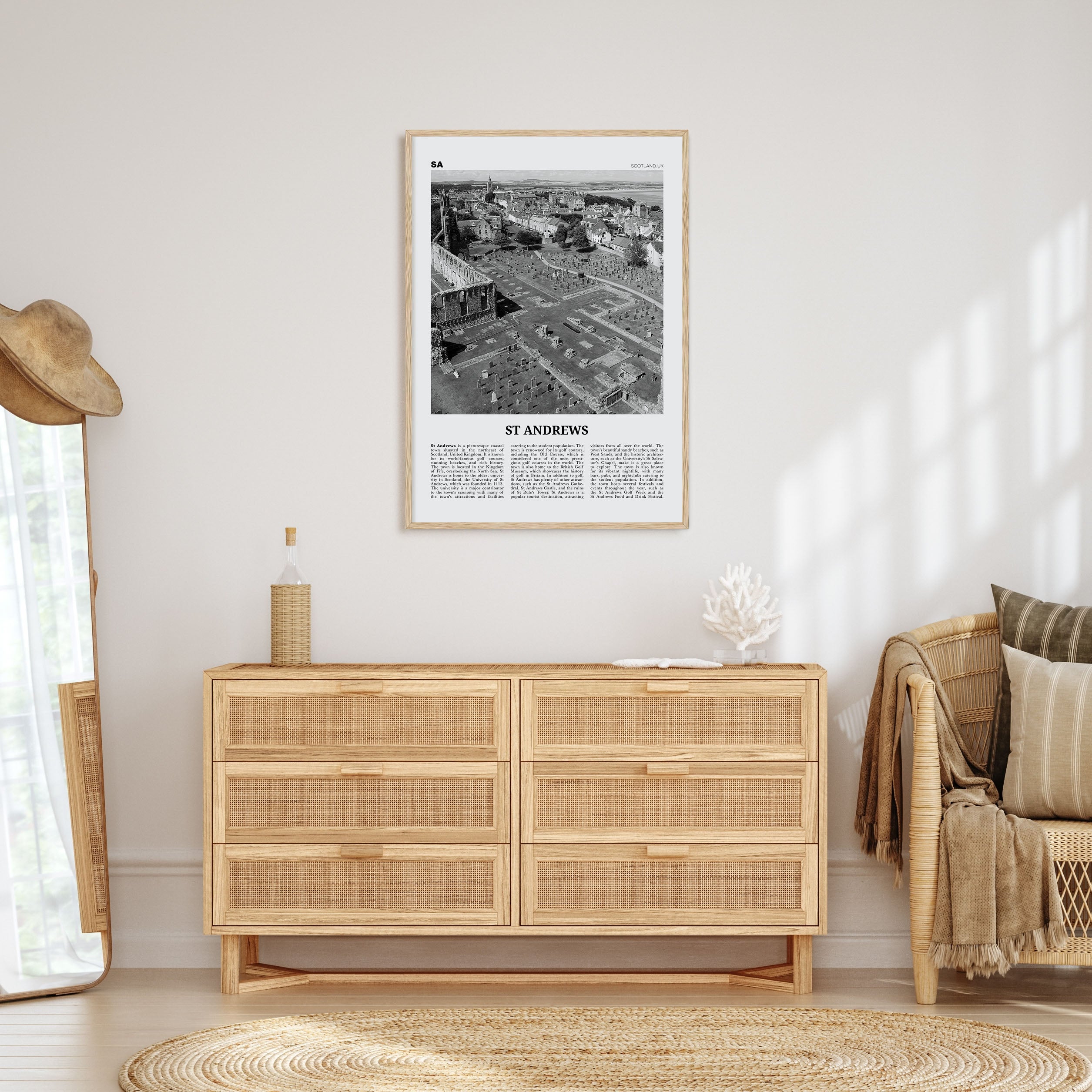 St. Andrews Travel B&W Poster