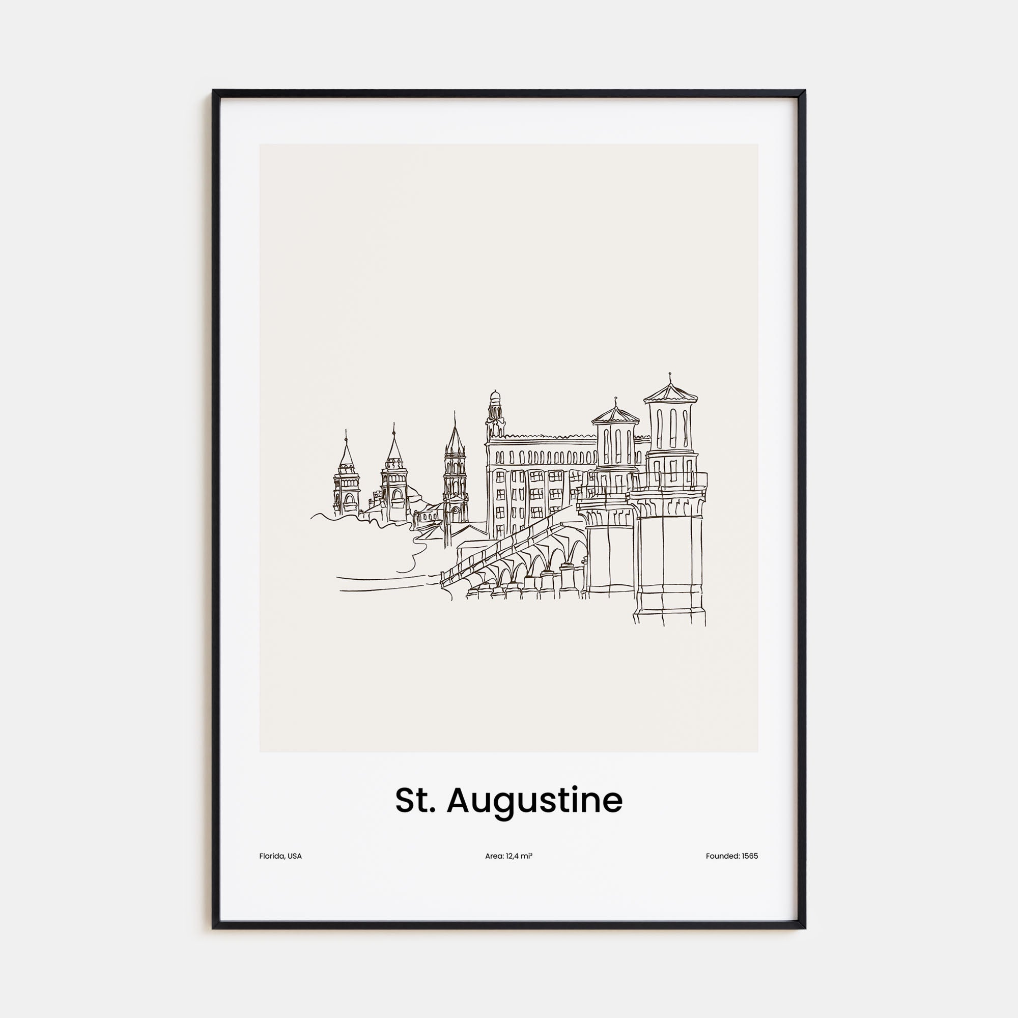 St. Augustine Drawn Poster