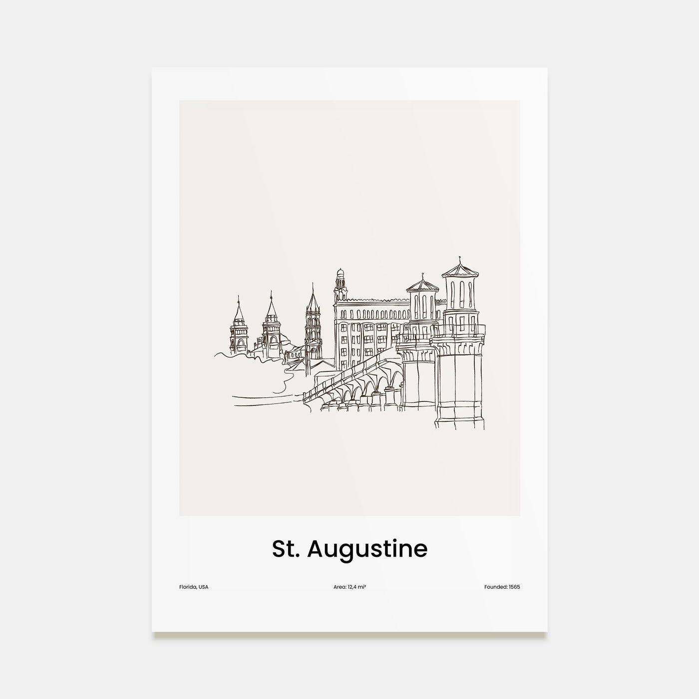 St. Augustine Drawn Poster