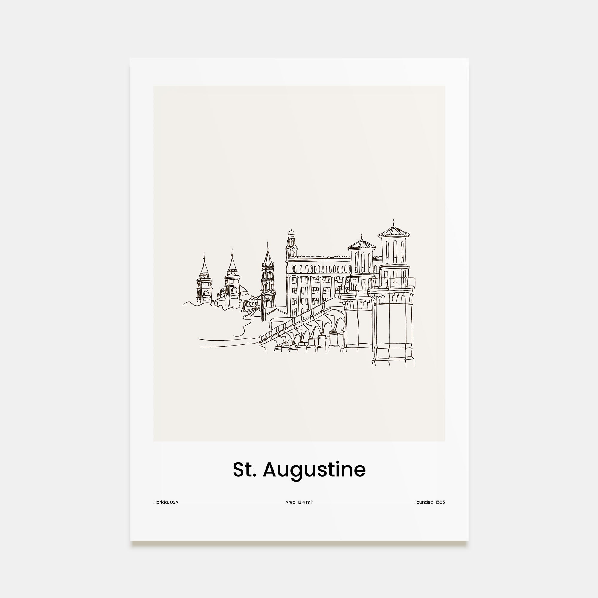 St. Augustine Drawn Poster