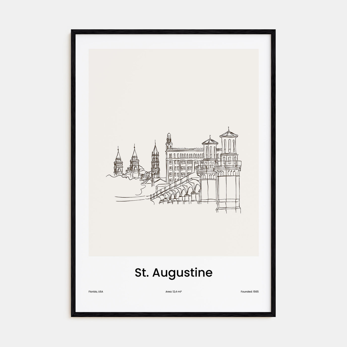 St. Augustine Drawn Poster