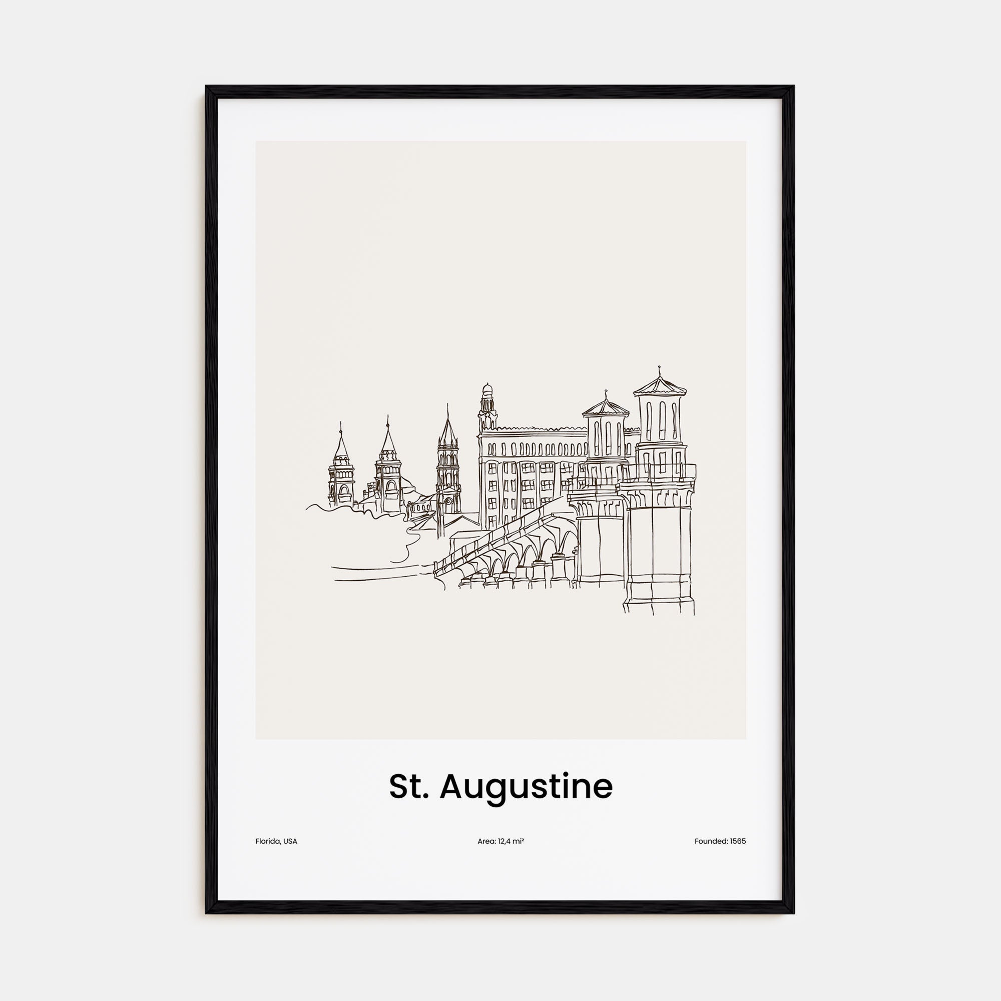 St. Augustine Drawn Poster