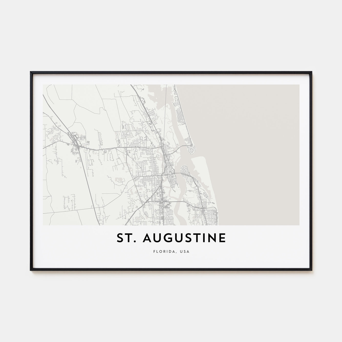 St. Augustine Map Landscape Poster