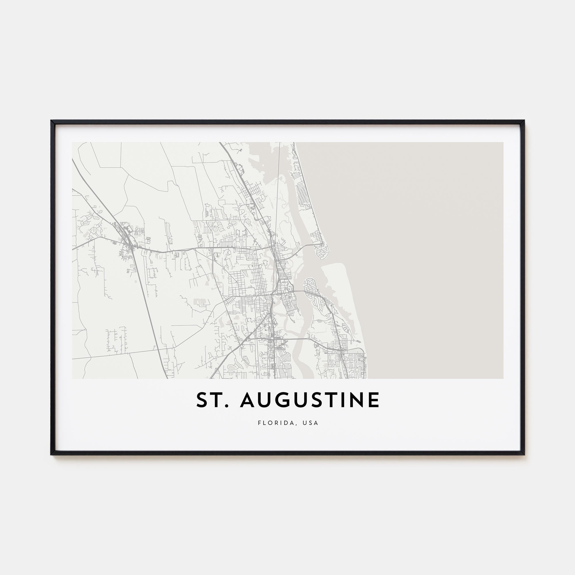 St. Augustine Map Landscape Poster