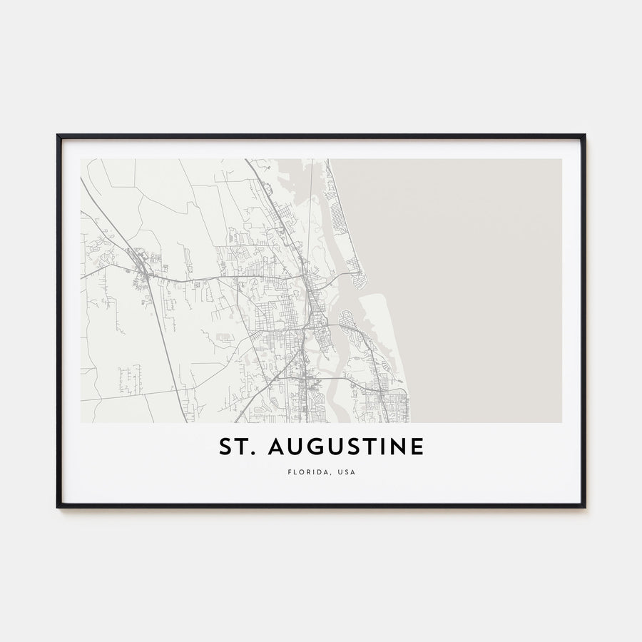 St. Augustine Map Landscape Poster