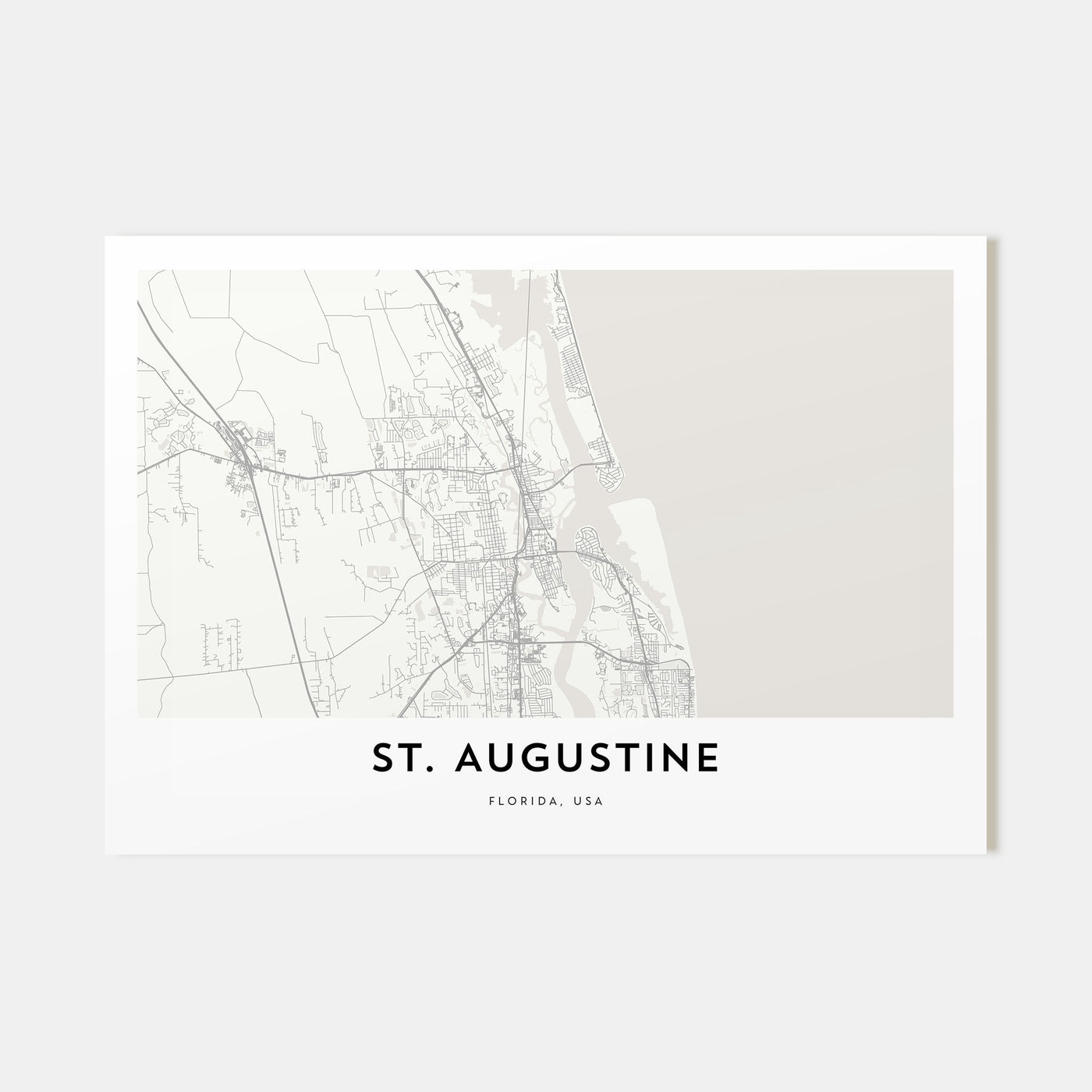St. Augustine Map Landscape Poster