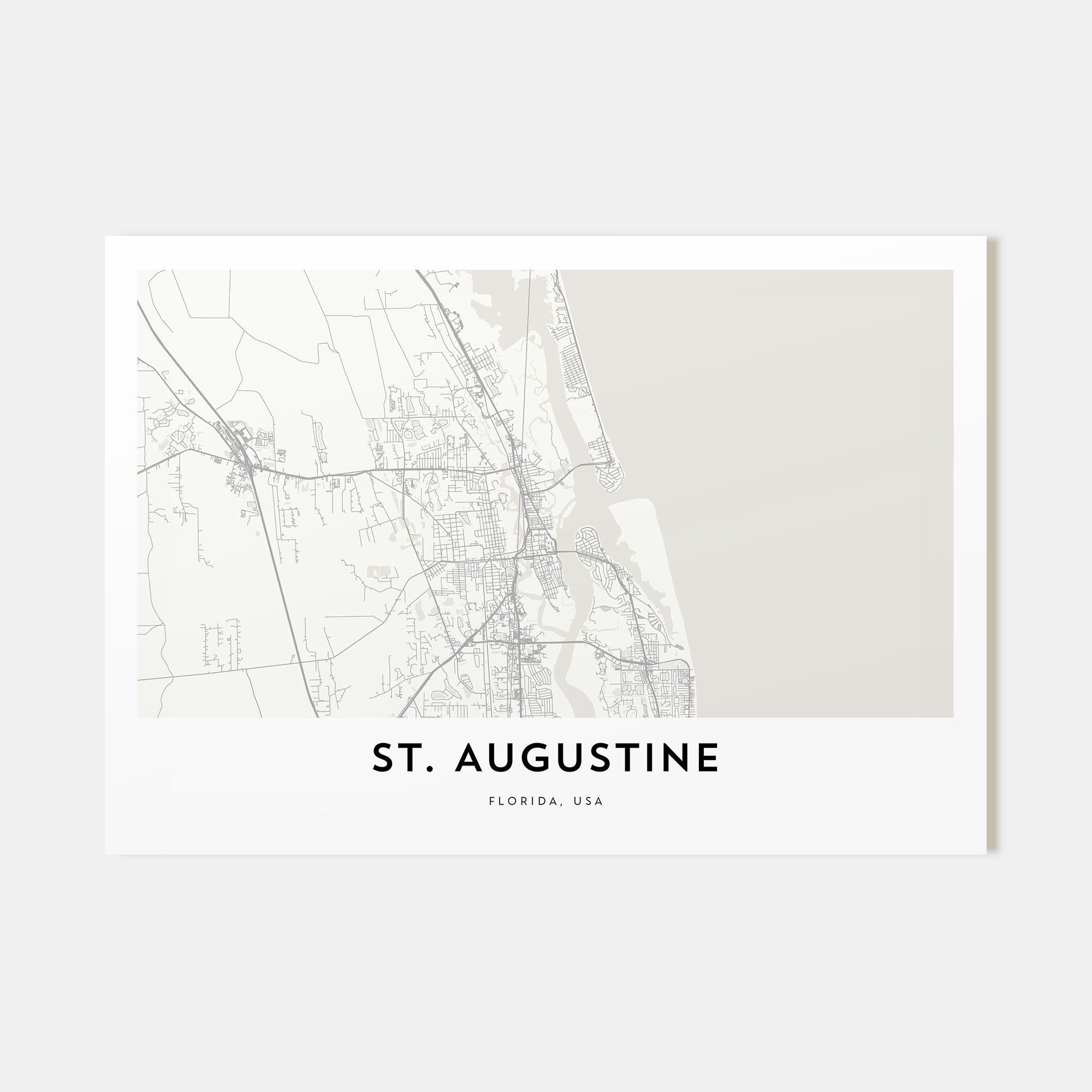 St. Augustine Map Landscape Poster