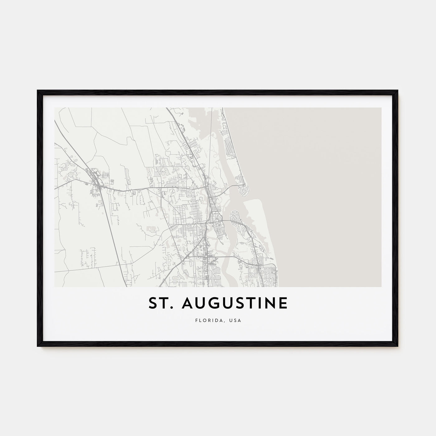 St. Augustine Map Landscape Poster