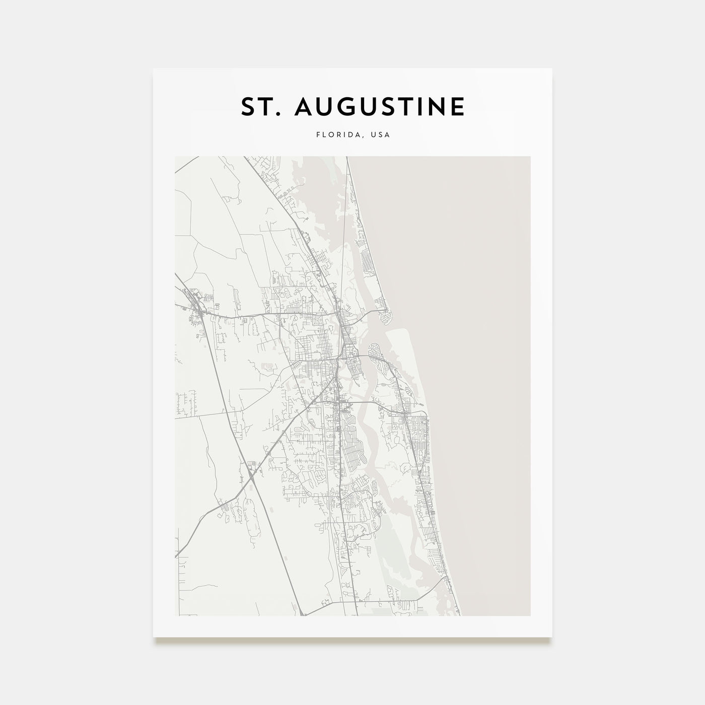 St. Augustine Map Portrait Poster