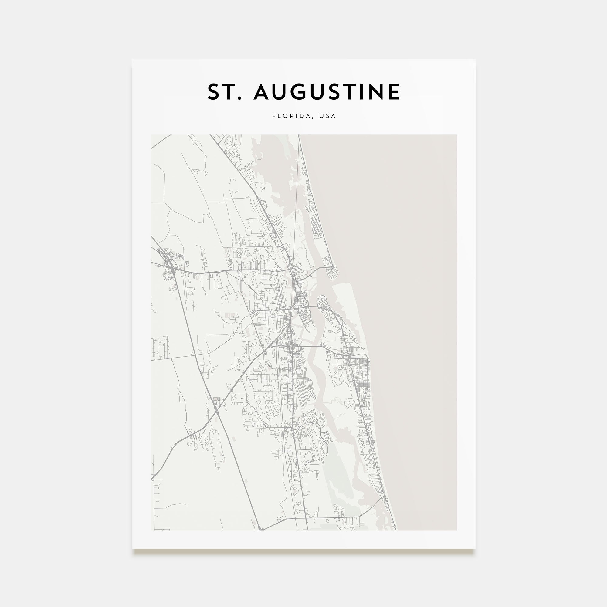 St. Augustine Map Portrait Poster