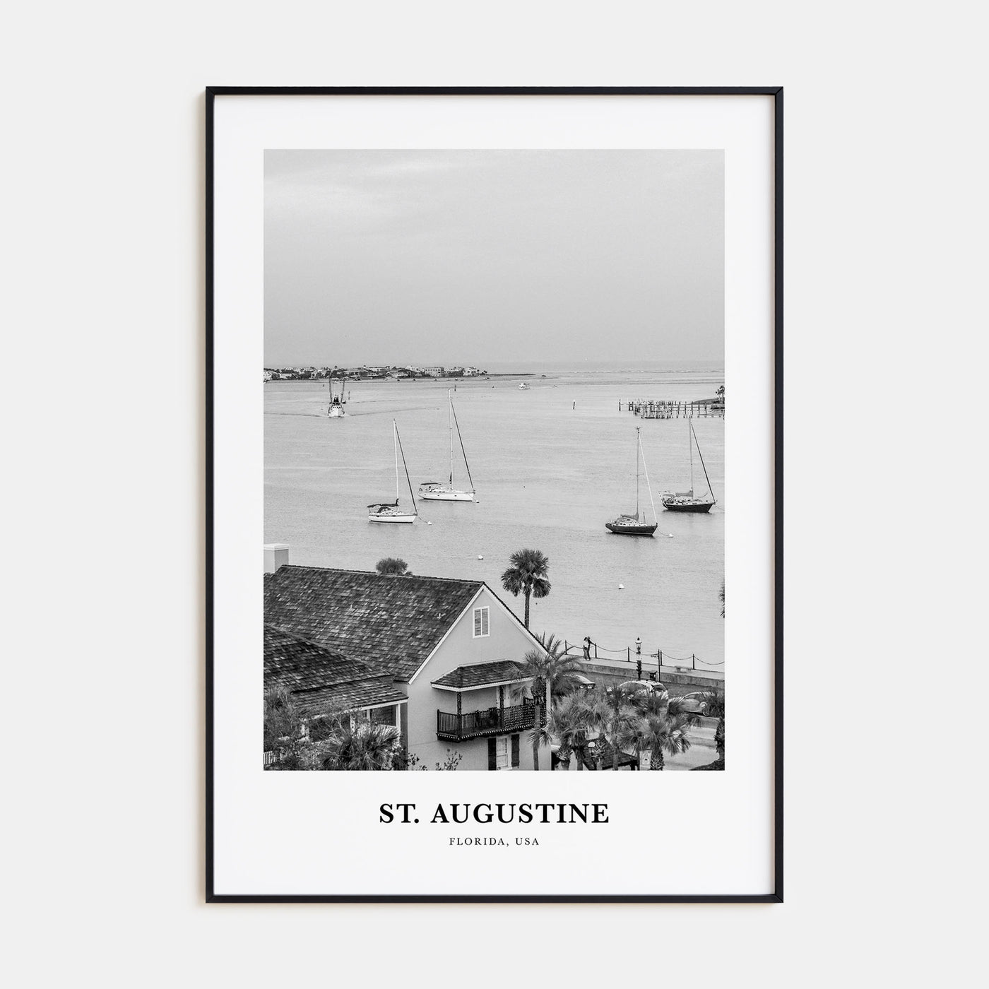 St. Augustine Portrait B&W No 1 Poster