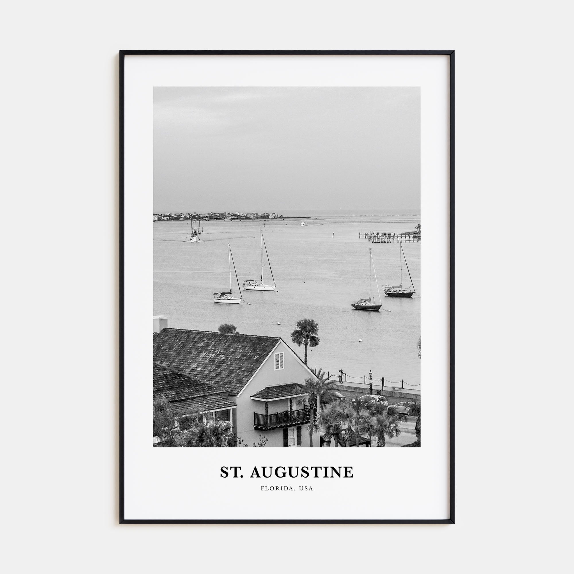 St. Augustine Portrait B&W No 1 Poster