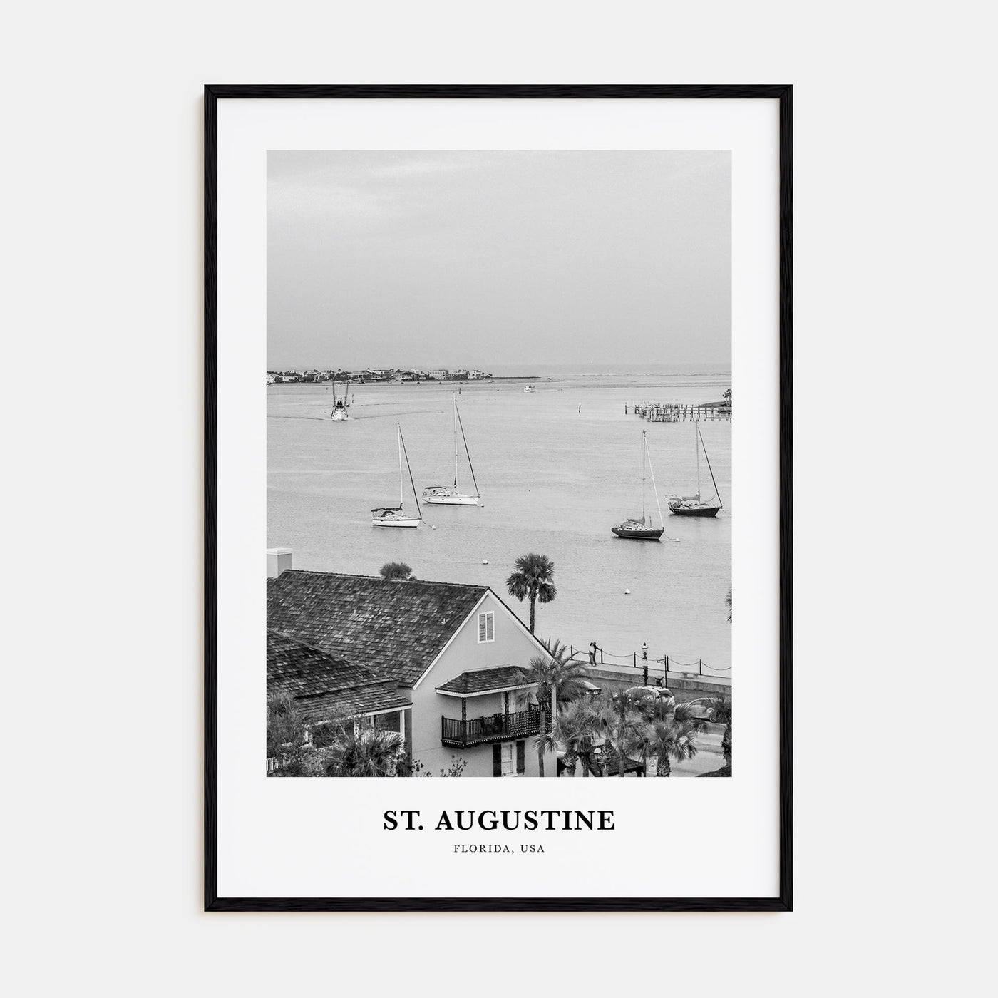 St. Augustine Portrait B&W No 1 Poster