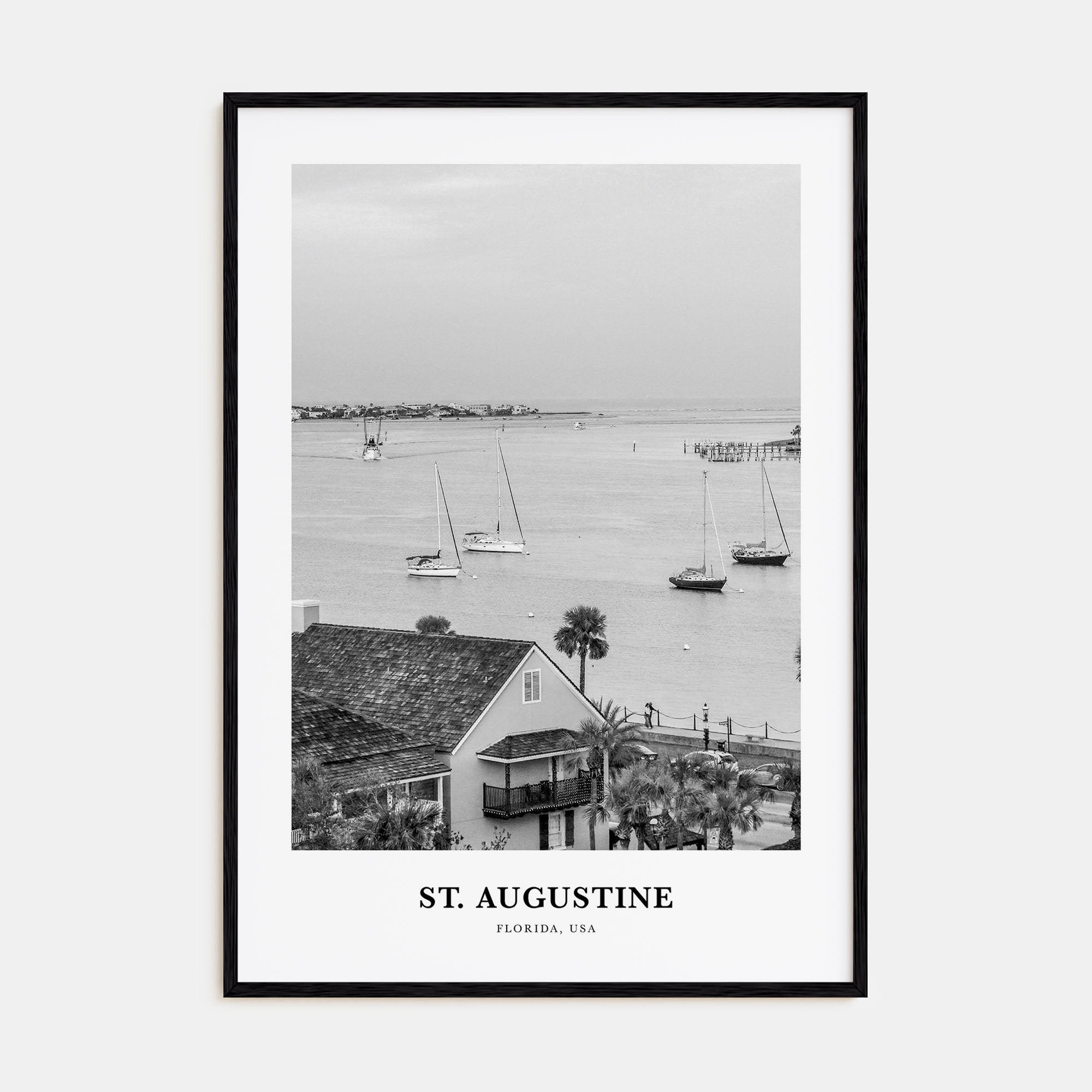 St. Augustine Portrait B&W No 1 Poster