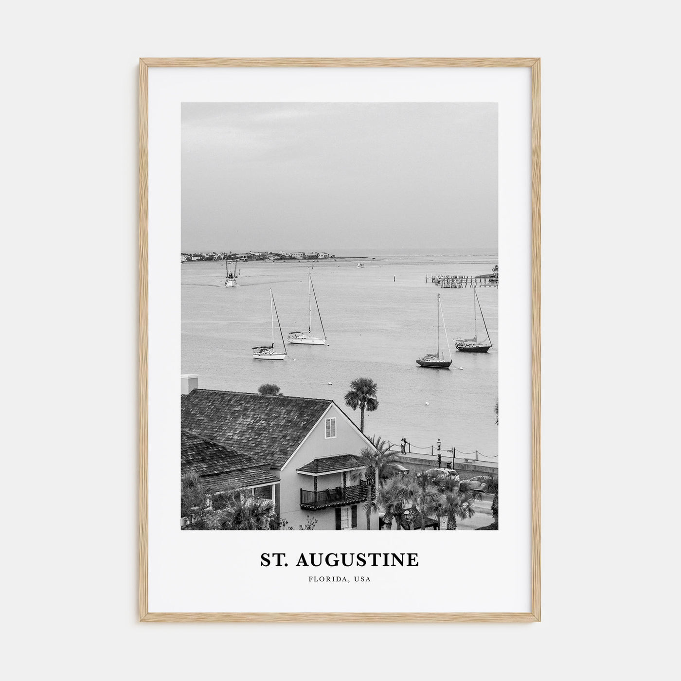 St. Augustine Portrait B&W No 1 Poster